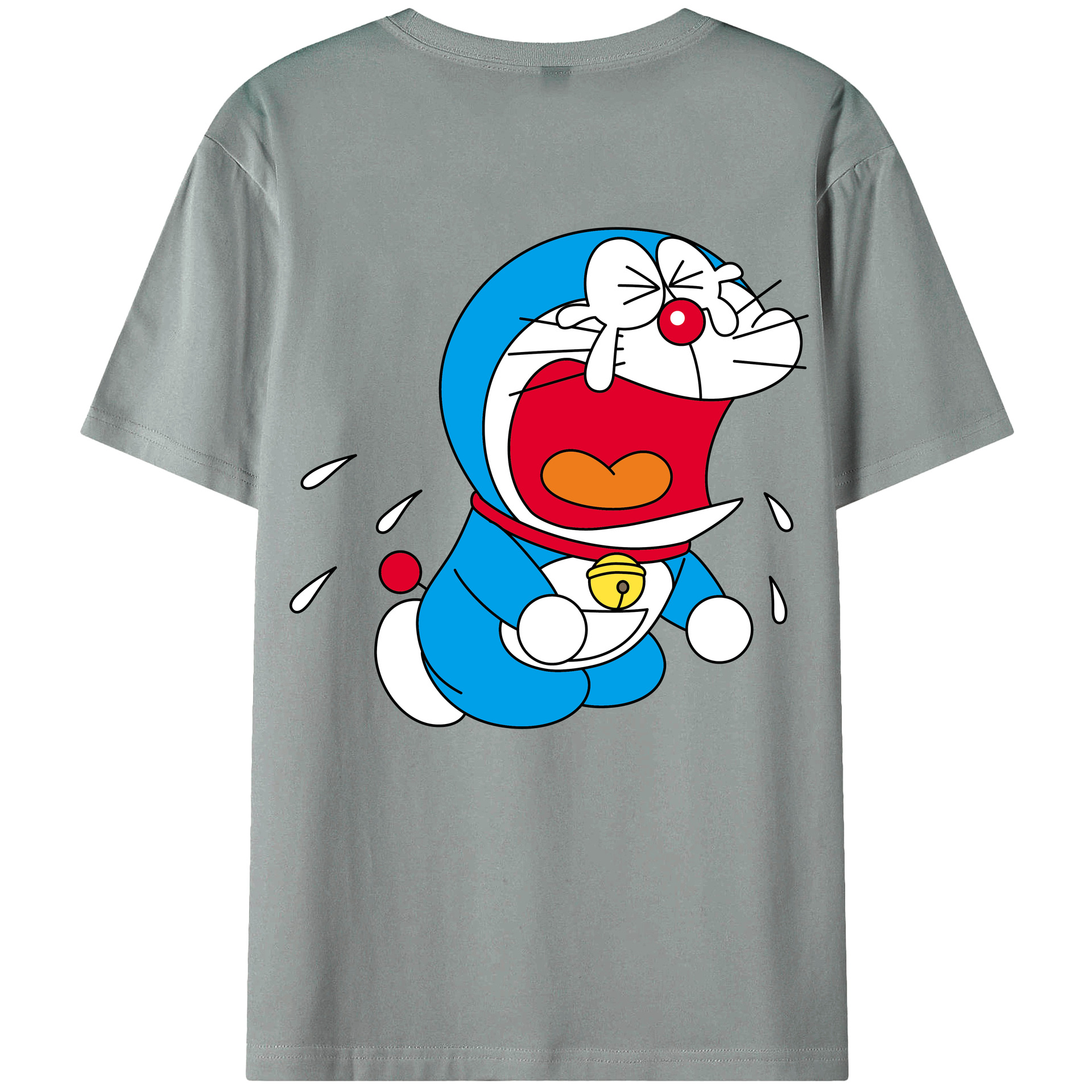 （画像用） ドラえもん Doraemon 綿100％ メンズ半袖Tシャツ（バックプリント） 通気性
